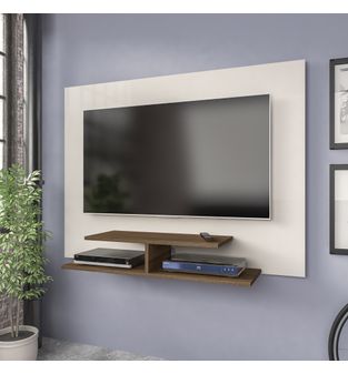 Panel Mueble de TV 42" Bertolini Incluye Soporte Color Blanco Con Almendra