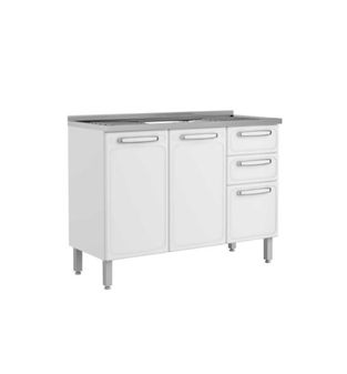 Mueble Inferior de Cocina en Acero Bertolini Incluye Lavaplatos Color Blanco