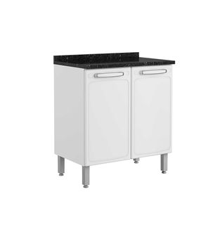 Mueble Base Gourmet 80cm con Mesón Blanco