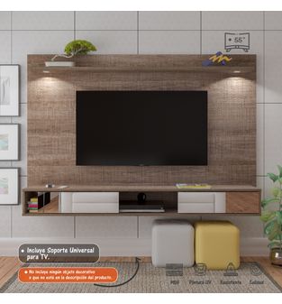 Panel Mueble de TV 55" Bertolini Incluye Soporte Color Canela