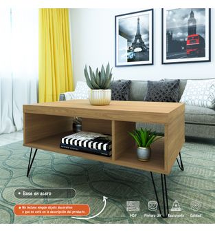 Mesa De Centro Decorativa Bertolini Color Roble