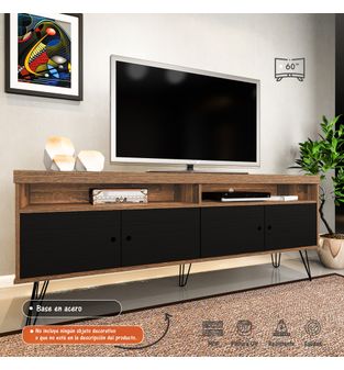 Mueble de TV 55" Bertolini Color Rustico con Negro