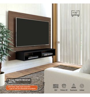 Mueble Panel TV 42" Flash Almendra con Negro