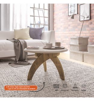 Mesa De Centro Decorativa Bertolini Color Blanco con Pino