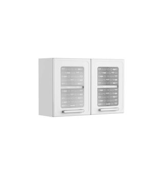 Gabinete Superior de Cocina en Acero con Vidrio Templado Bertolini Color Blanco