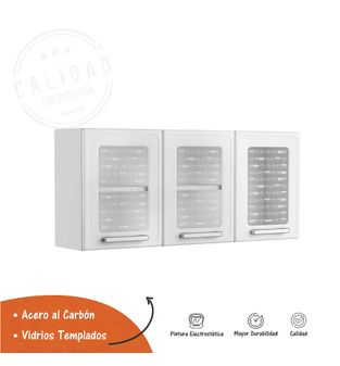 Alacena Con Vidrio 120 Cm Gourmet Blanco