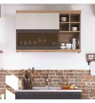 Gabinete de cocina MDP Bertolini 120cm Color arena con ambar
