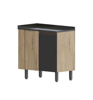 Mueble inferior de cocina 48x87cm 1 puerta incluye mesón MDP - Gris