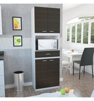 Modulo Microondas Lima Color Blanco y Wengue