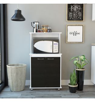 Modulo Microondas Atlanta Color Blanco y Wengue