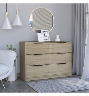 Comoda 4 Cajones Japon Color Rovere y Blanco
