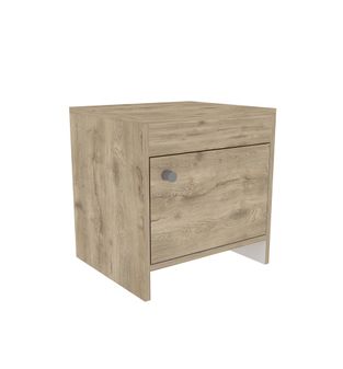 Mesa de Noche Amanecer Color Macamadia y Blanco