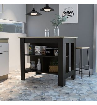 Mesa Auxiliar de Cocina Imperial Bertolini Color Wengue y Duna