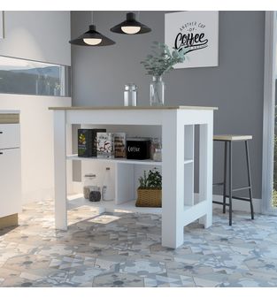 Mesa Auxiliar de Cocina Imperial Bertolini Color Blanco y Duna