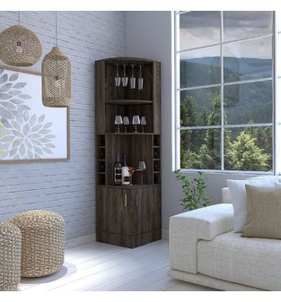 Mueble de Bar Esquinero Braz Bertolini Color Coñac