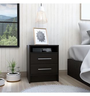 Mesa de Noche Auxiliar Nordic Bertolini Color Wengue