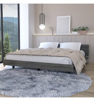 Cama Queen 160cm Sarah Bertolini Color Roble Gris