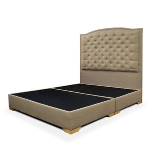 Cama Capitoneada Bertolini Beige de 160 cm