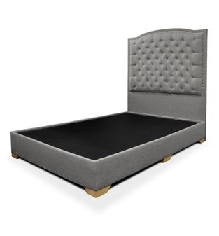 Cama Capitoneada Bertolini Gris de 100 cm