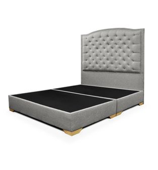 Cama Capitoneada Bertolini Gris de 160 cm