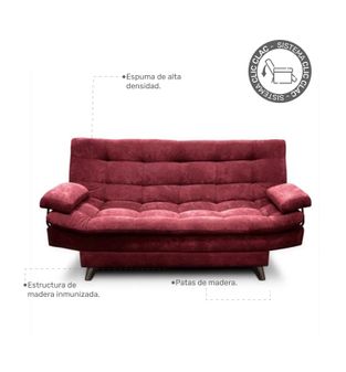Sofa Cama Castillo en Vino tinto