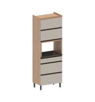 Alacena despensa porta Microondas 70cm en MDP 3 puertas Arena