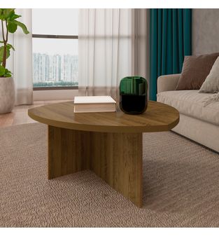 Mesa de centro Moderna 76x76cm en MDP - Pino
