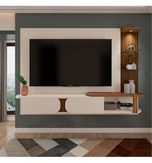 Panel Mueble de TV 70" Luxury Bertolini Incluye Soporte Blanco con Pino