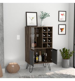 Mueble Bar Director Bertolini Color Coñac Plomo