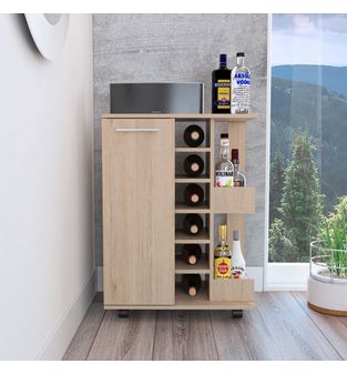 Mueble Bar con Ruedas Atria Bertolini Color Rovere