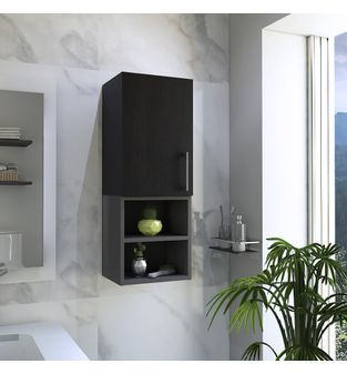 Mueble Auxiliar para Baño Lotus Bertolini Color Wengue y Plomo