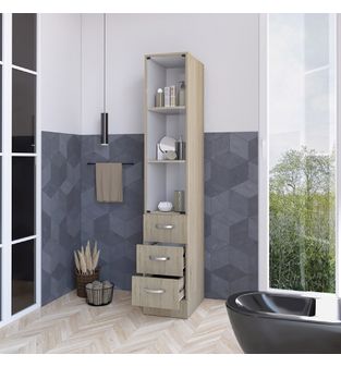 Mueble de Baño Nova Bertolini Color Rovere y Blanco