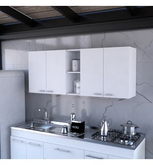 Gabinete Superior de Cocina 150cm Napolitan Bertolini Color Blanco