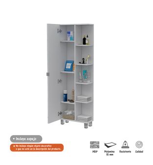 Mueble Esquinero para Baño con Espejo Facto Bertolini Color Blanco