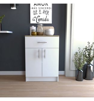 Mueble Organizador Alacena Monarca Bertolini Color Blanco y Duna