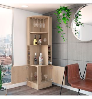 Mueble de Bar Esquinero Braz Bertolini Color Rovere