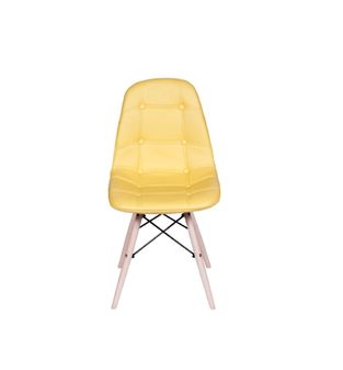 Silla 5CERO con botones para comerdor, sala, restaurante Bertolini Color Amarilla