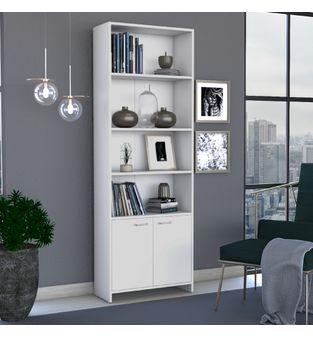Biblioteca Repisa Estanteria Inter Bertolini Color Blanco