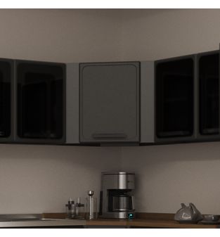 Mueble Esquinero Superior de cocina en acero Gris