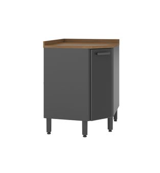 Mueble Inferior de cocina en acero 48x26cm con mesón Gris