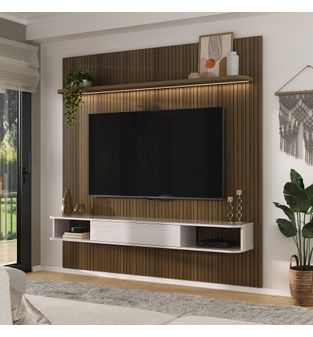 Panel Mueble TV 75" Belluno Color Pino Y Off White