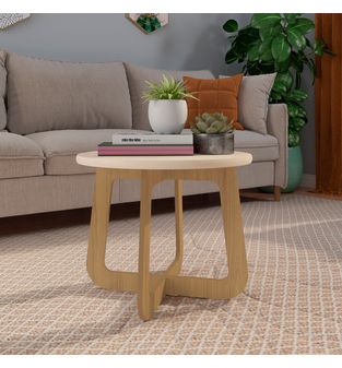 Mesa De Centro Jasmin Color Off White Y Roble