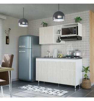 Cocina Integral Rosy 150cm Incluye Lavaplatos Izquierdo y fogones Niebla