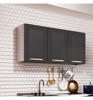 Gabinete superior de cocina 105cm en acero al carbono Bertolini