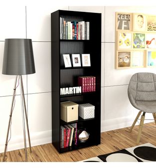Estantería Librero Biblioteca en MDP 60cm 4 estantes Negro