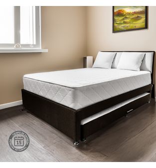 Combo Somier Nido Marron + Colchon Dreamer Plus 140 x 190 cm Dureza Intermedia + almohada