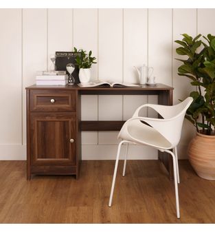 Escritorio en MDP 121cm con 1 cajon y 1 puerta Marron