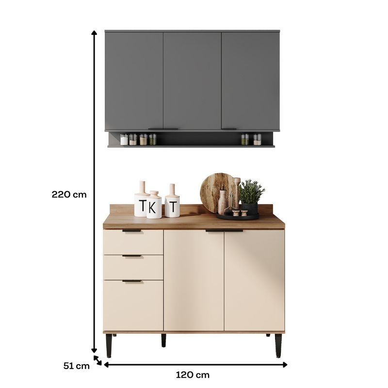 BERCOL.904---Fundo-Infinito-2506-com-tampo---2501-Freijo-com-Off-White-e-Cinza-Titanio---Vinheta-completa