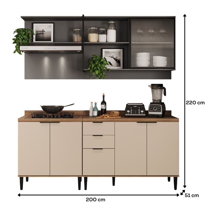 BERCOL.910---Fundo-Infinito-2507---2506-com-tampo---2504-Freijo-com-Off-White-e-Cinza-Titanio---Vinheta-completa