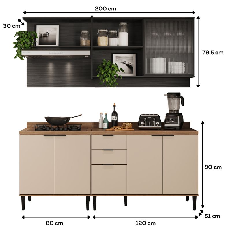BERCOL.911---Fundo-Infinito-2507---2506-com-tampo---2504-Freijo-com-Off-White-e-Preto-Touch---Vinheta-modulos